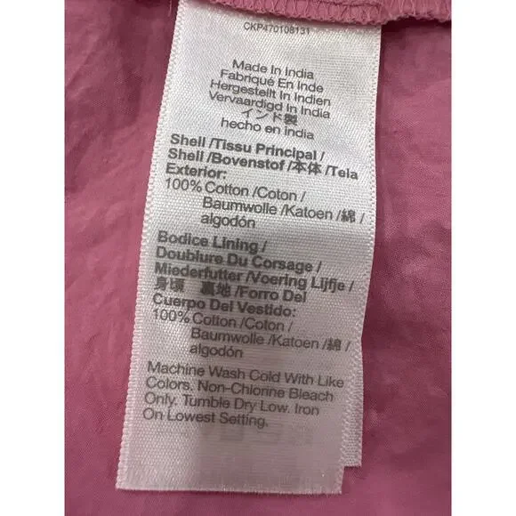 Madewell Sidonie Pink Poplin Midi Dress Tie Back Size Small - Picture 11 of 15